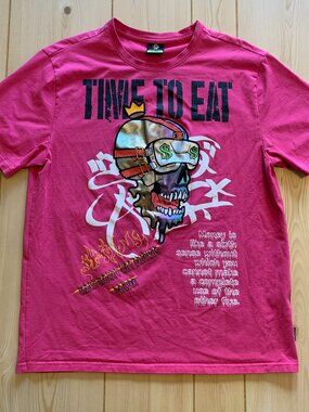 Create 2MRW Streetwear Skull Time To Eat Punk Cyberpunk Hip-Hop T-Shirt 2XL